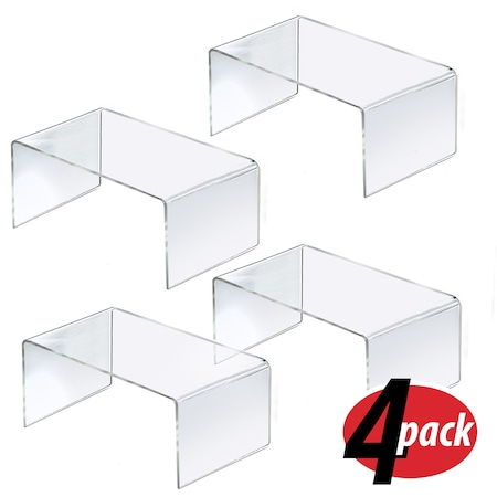 Azar Displays Clear Acrylic Riser Pedestal Display 12 in.W x 6 in.D x 6 in.H, 4PK 515312
